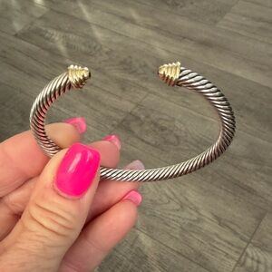 Authentic David Yurman Silver and Gold Cable Bracelet